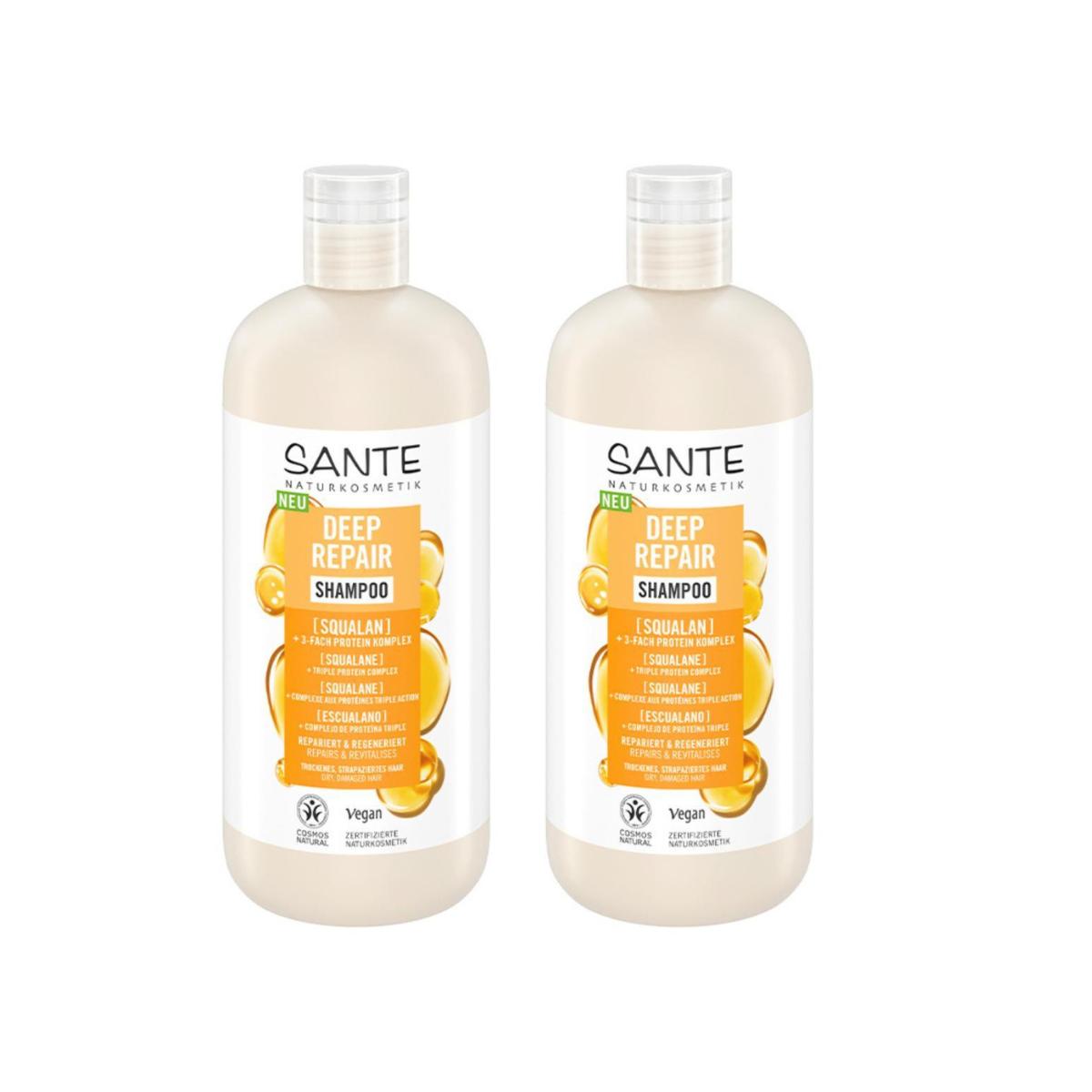 Confezione da 2 shampoo riparatore profondo squalene Sante 500 ml