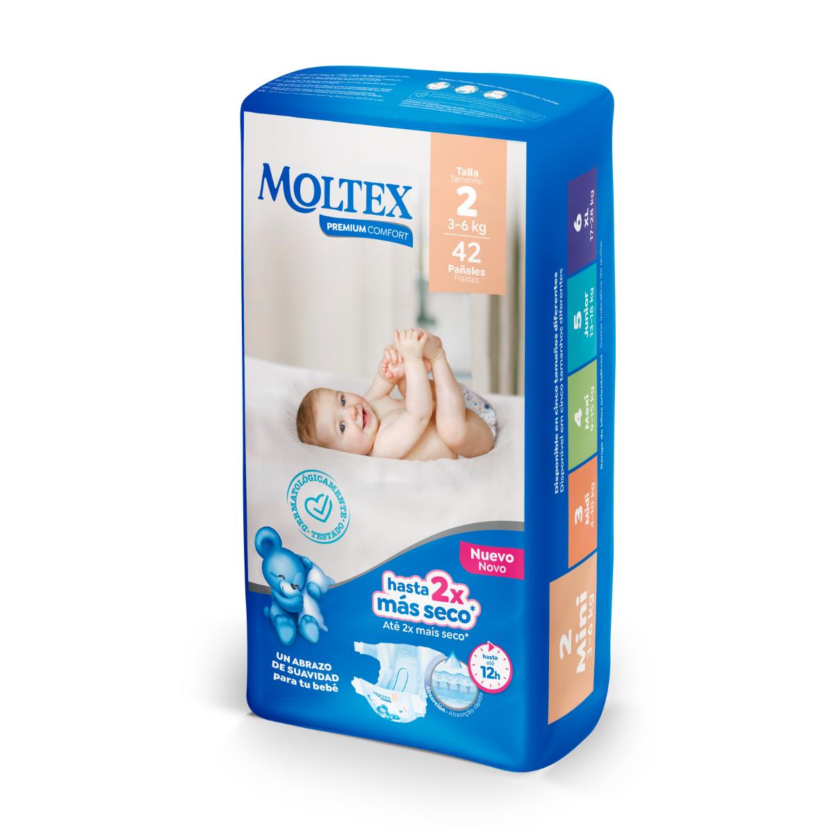 Moltex Premium Comfort luiers T2 (3-6 kg) 42 stuks
