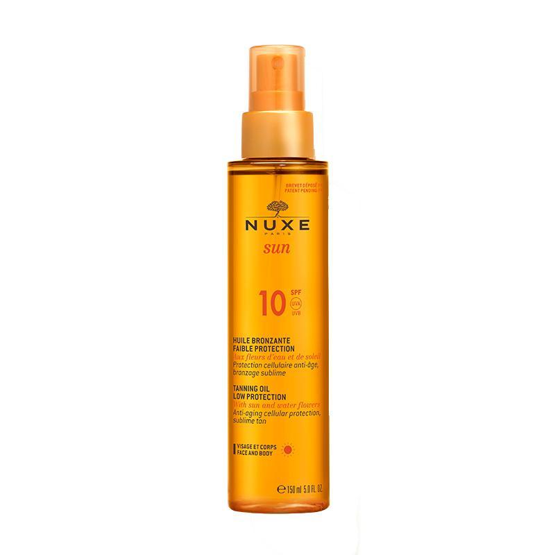 Nuxe Sun Olio abbronzante viso e corpo protezione bassa SPF10 Nuxe 150 ml