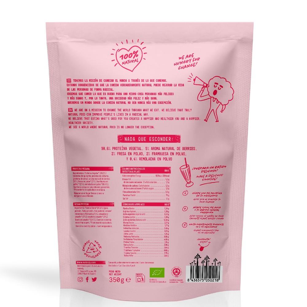 Natruly Veganes Protein Himbeere Erdbeere, 350 g
