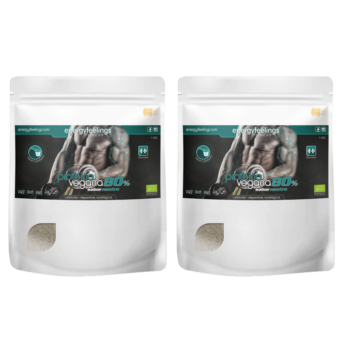 Pack of 2x Aminopower 80% ECO Neutral Energy Feelings Protein 1 kg