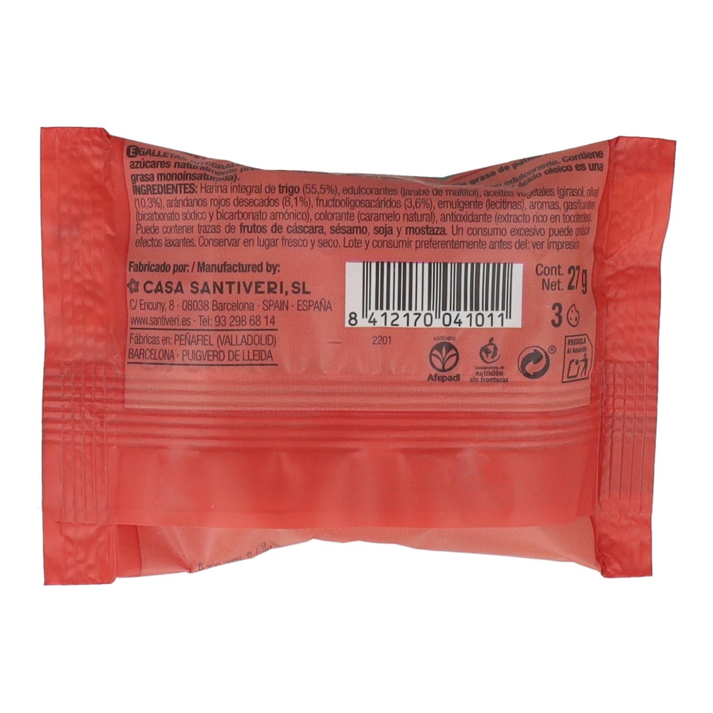 Biscuits Digestive aux myrtilles 0 % 3 unités