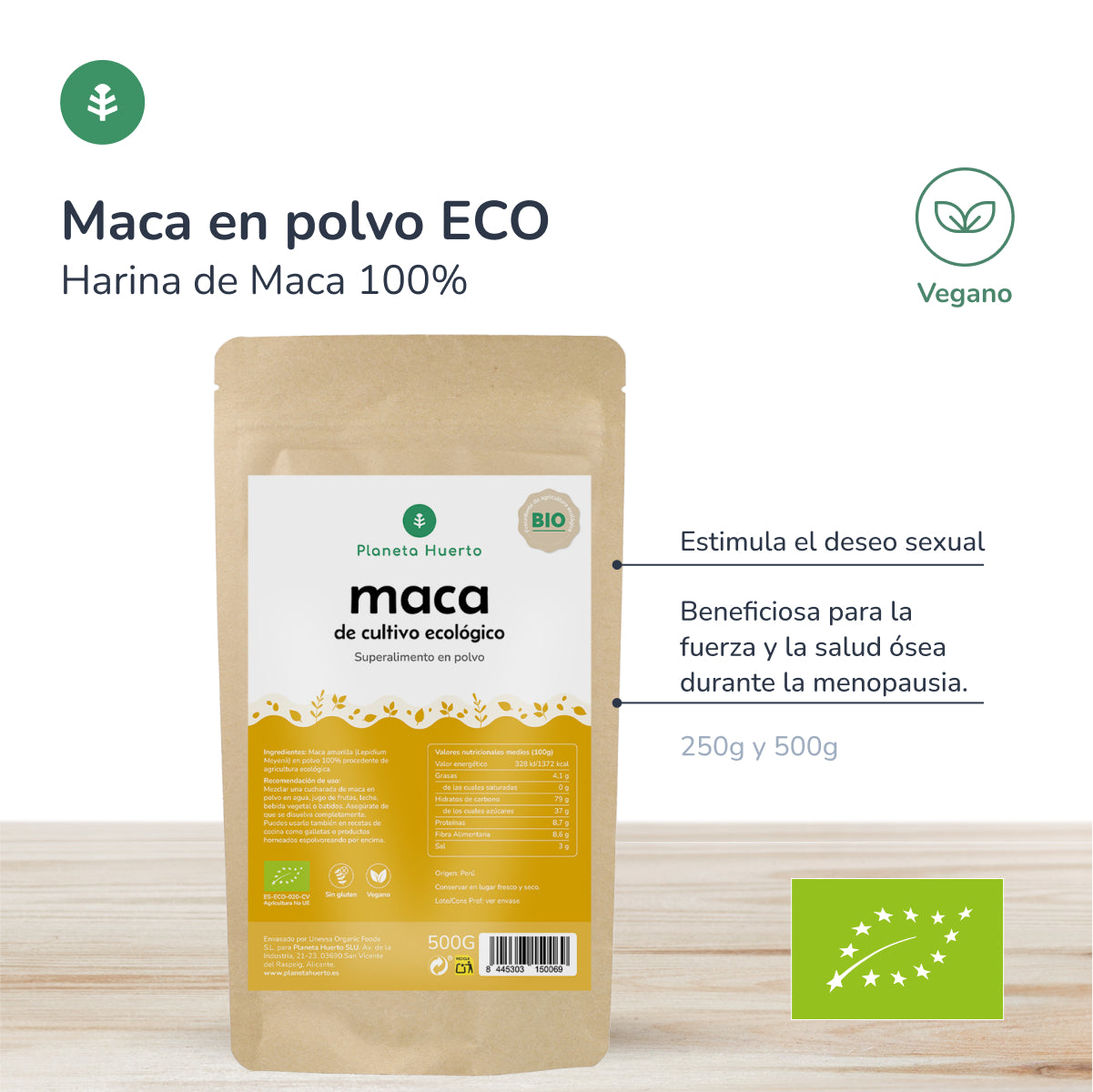 Maca in polvere ECO Planeta Huerto