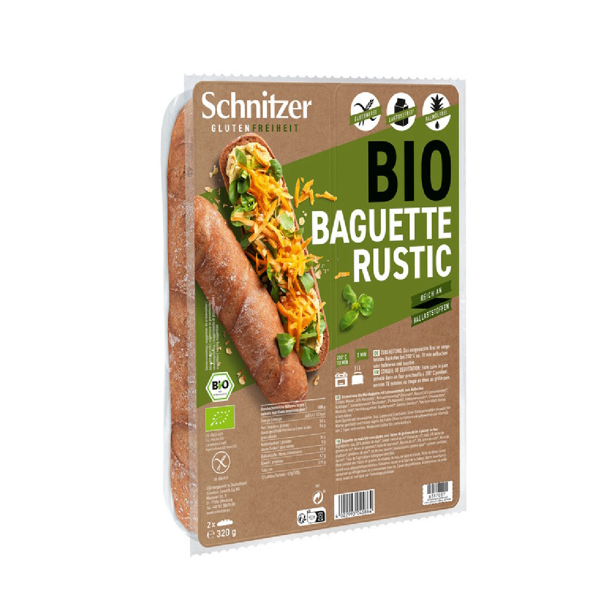 Baguette rustica biologica senza glutine Schnitzer 320 g