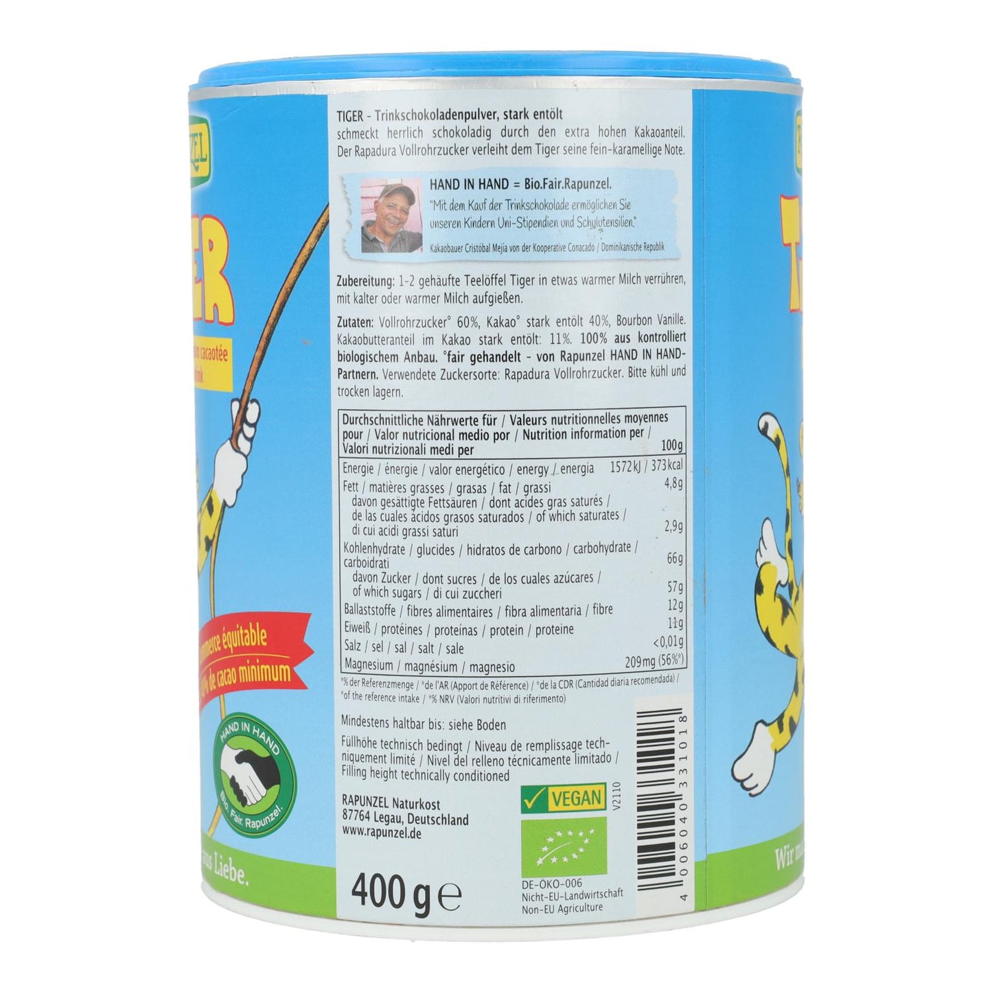 Cacao solubile Tiger Rapunzel 400 g