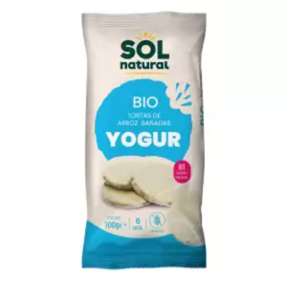 Cialde di riso ricoperte di yogurt biologico senza glutine Sol Natural 100 g