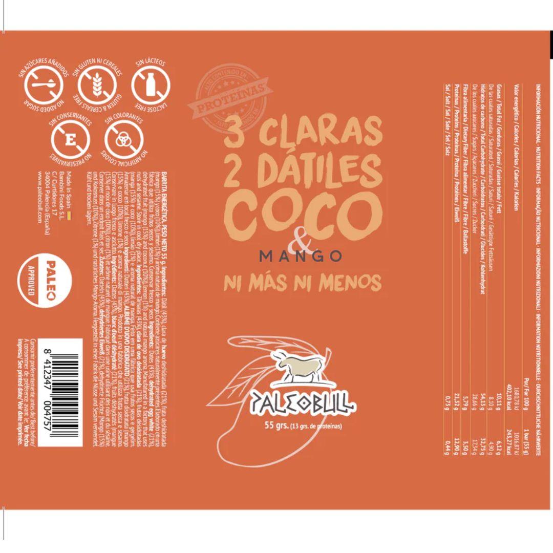 Barre énergétique à la mangue, aux dattes et à la noix de coco Paleobull 55 g