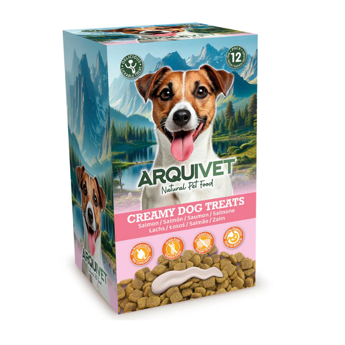 Snack liquido Creamy per cani al salmone Arquivet (5 bustine da 15 g)