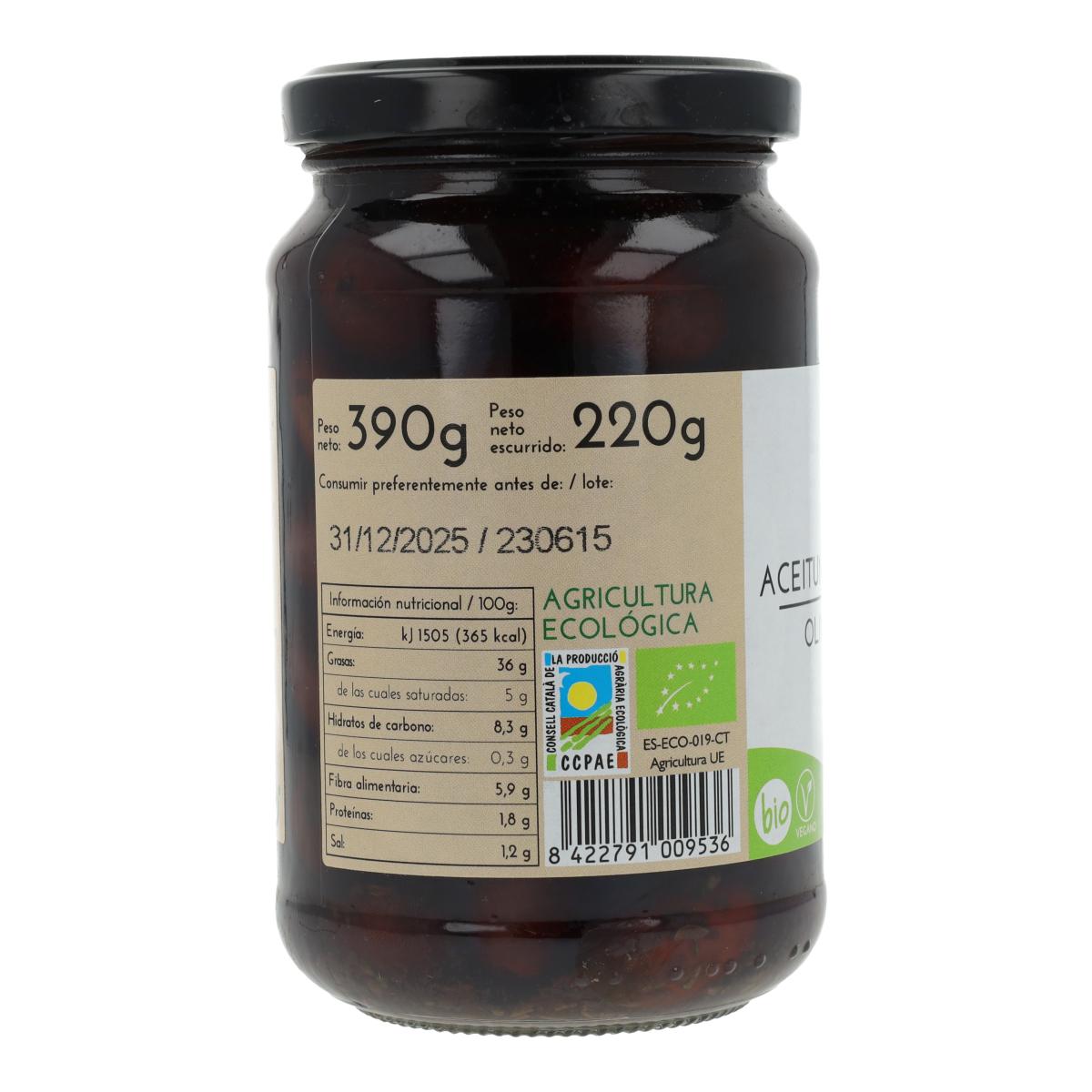 Zwarte olijven uit Aragón Vegetalia 220 g