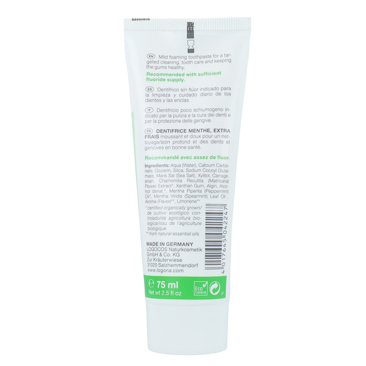 Pasta do zębów miętowa Bio Daily Care Logona 75 ml