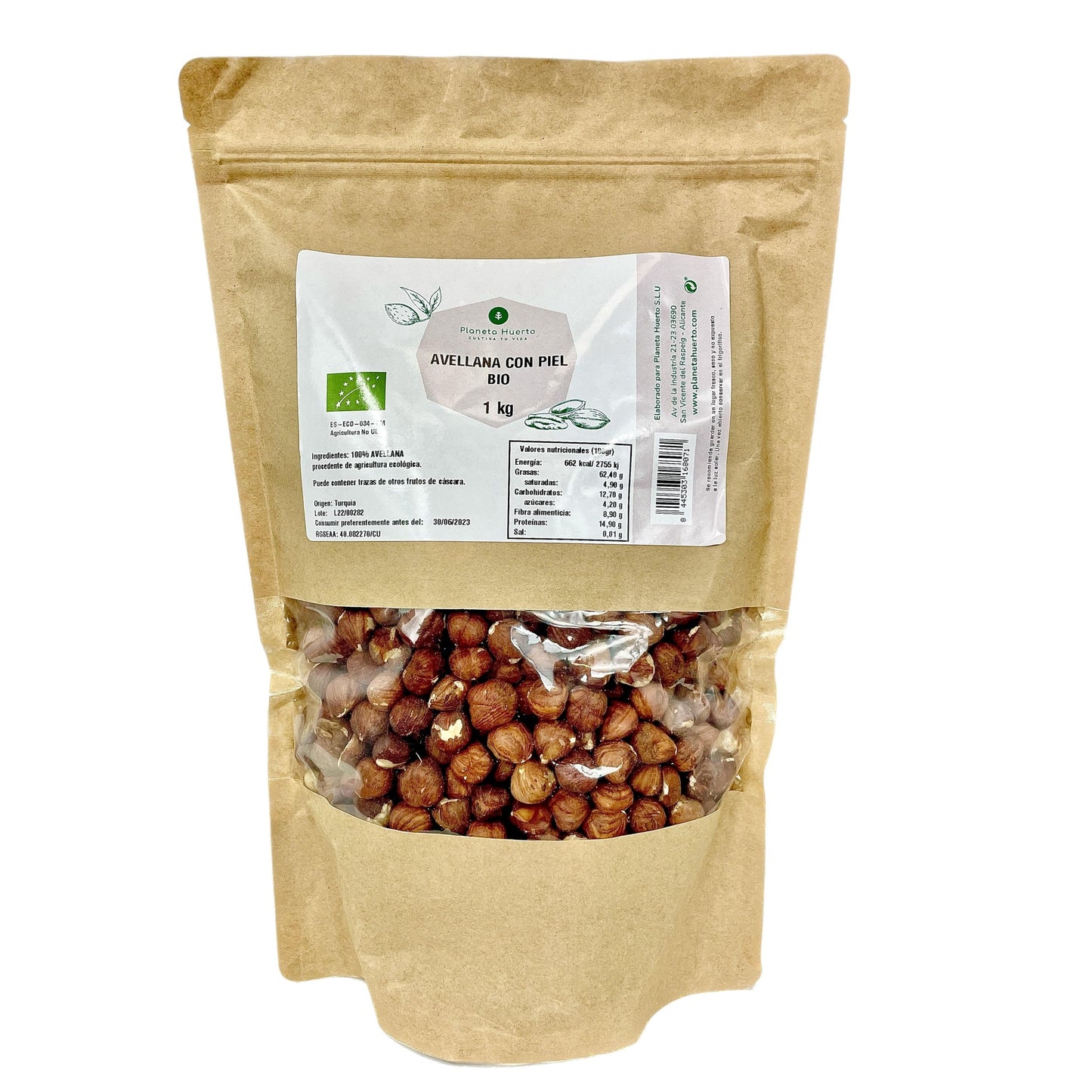 Noisettes avec peau ECO Planeta Huerto 1 kg