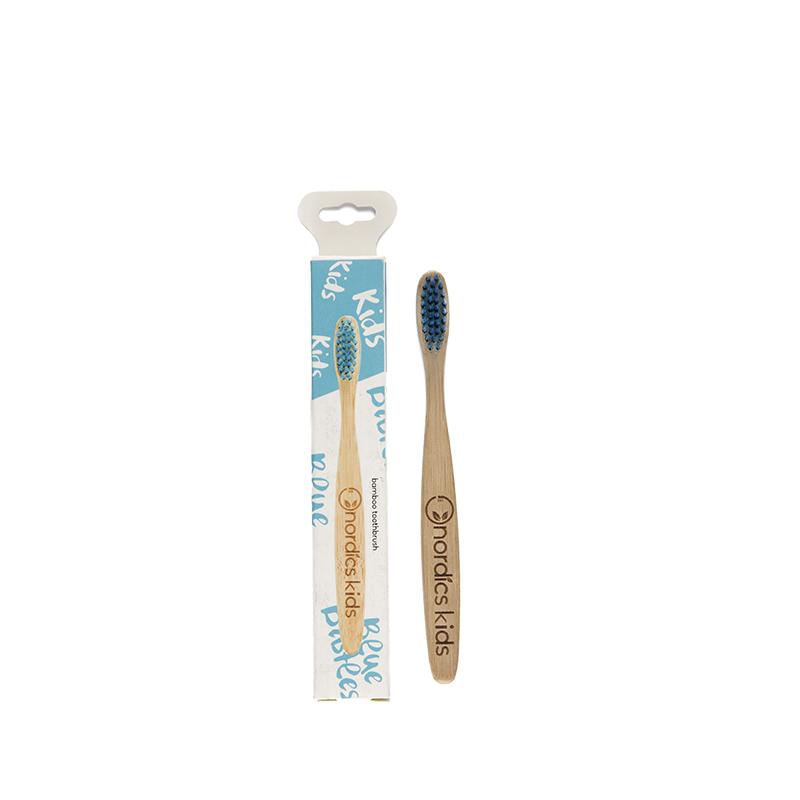 Brosse à dents en bambou pour enfants Nordics Oral Care, bleue