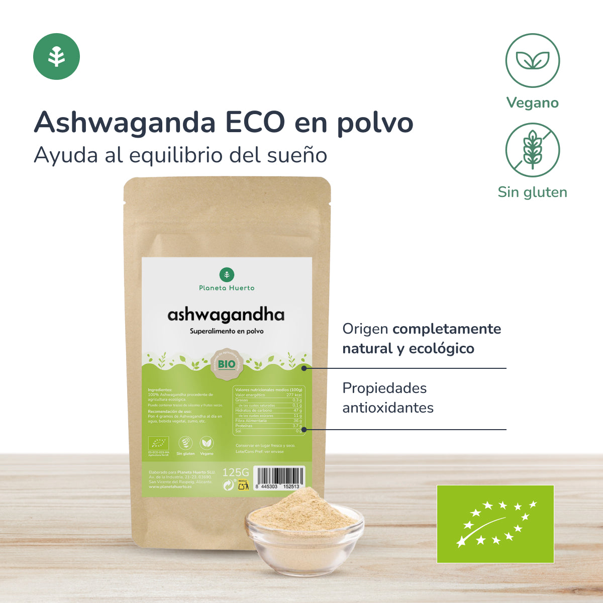 Ashwagandha poudre ECO Planeta Huerto 125 g