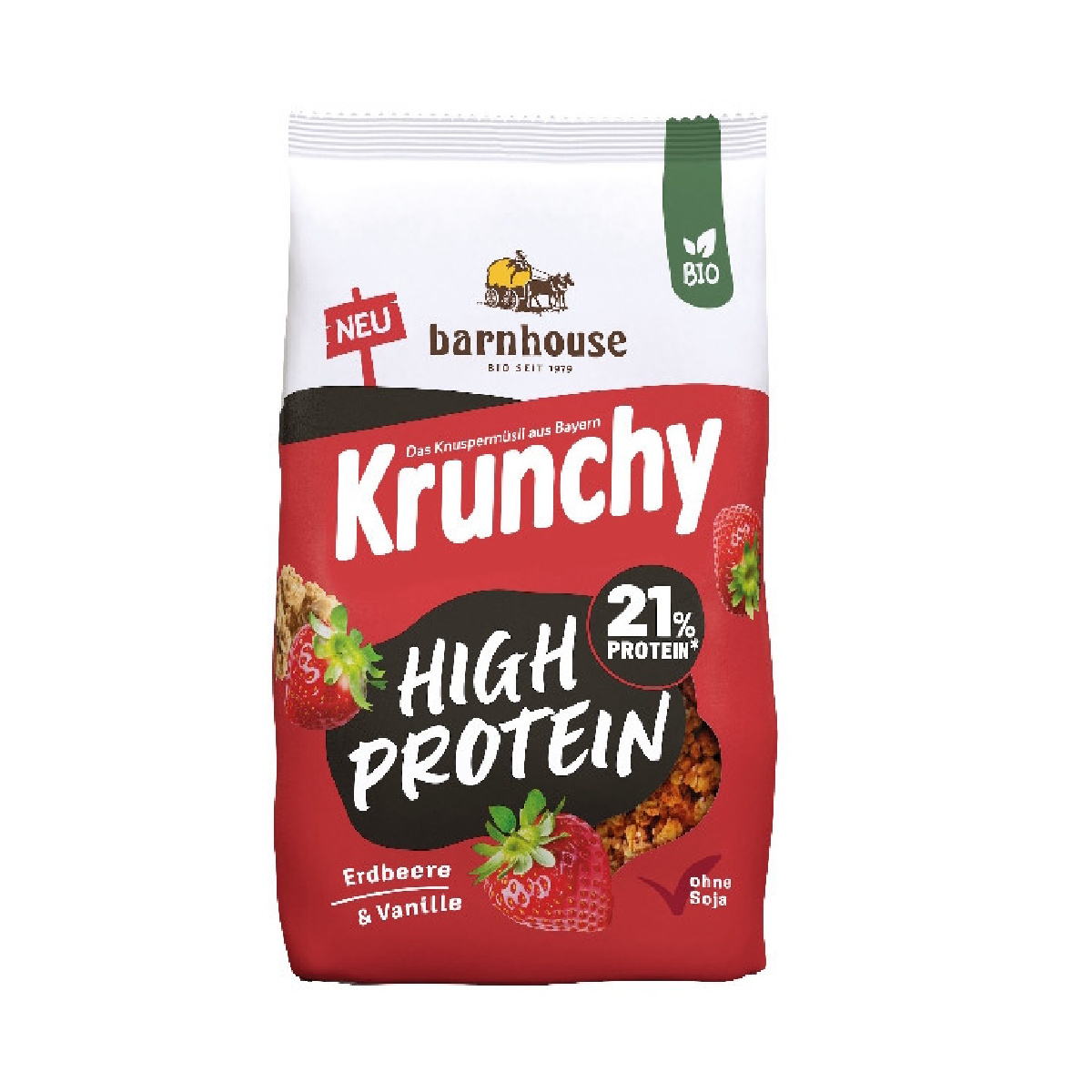 Muesli Krunchy Fraises High Protein Barnhouse 375 g