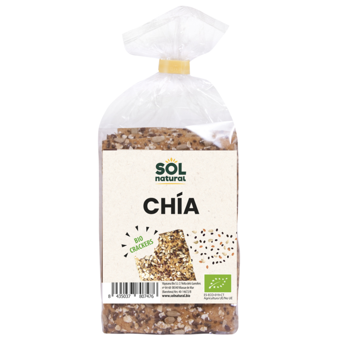 Kex med chiafrön Bio Sol Natural 200 g