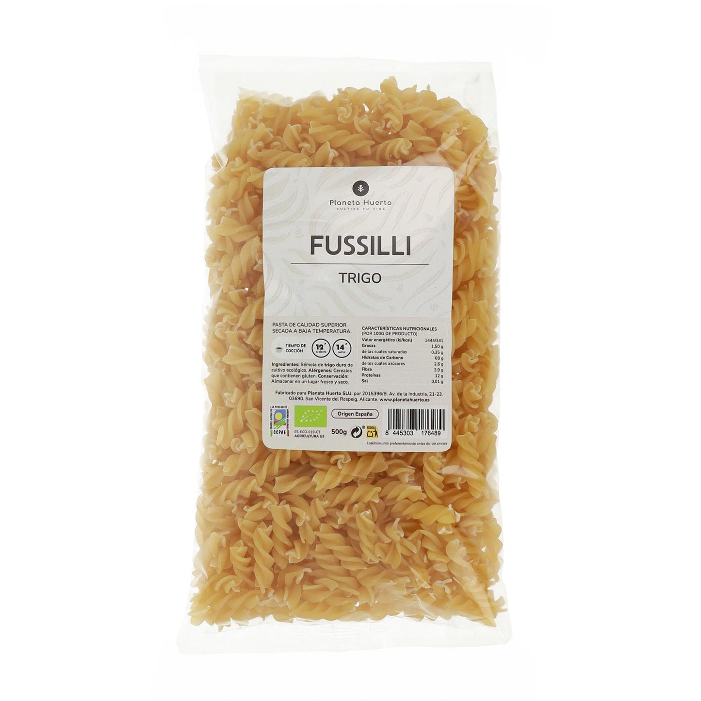 Fussilli di grano ECO Planeta Huerto 500gr