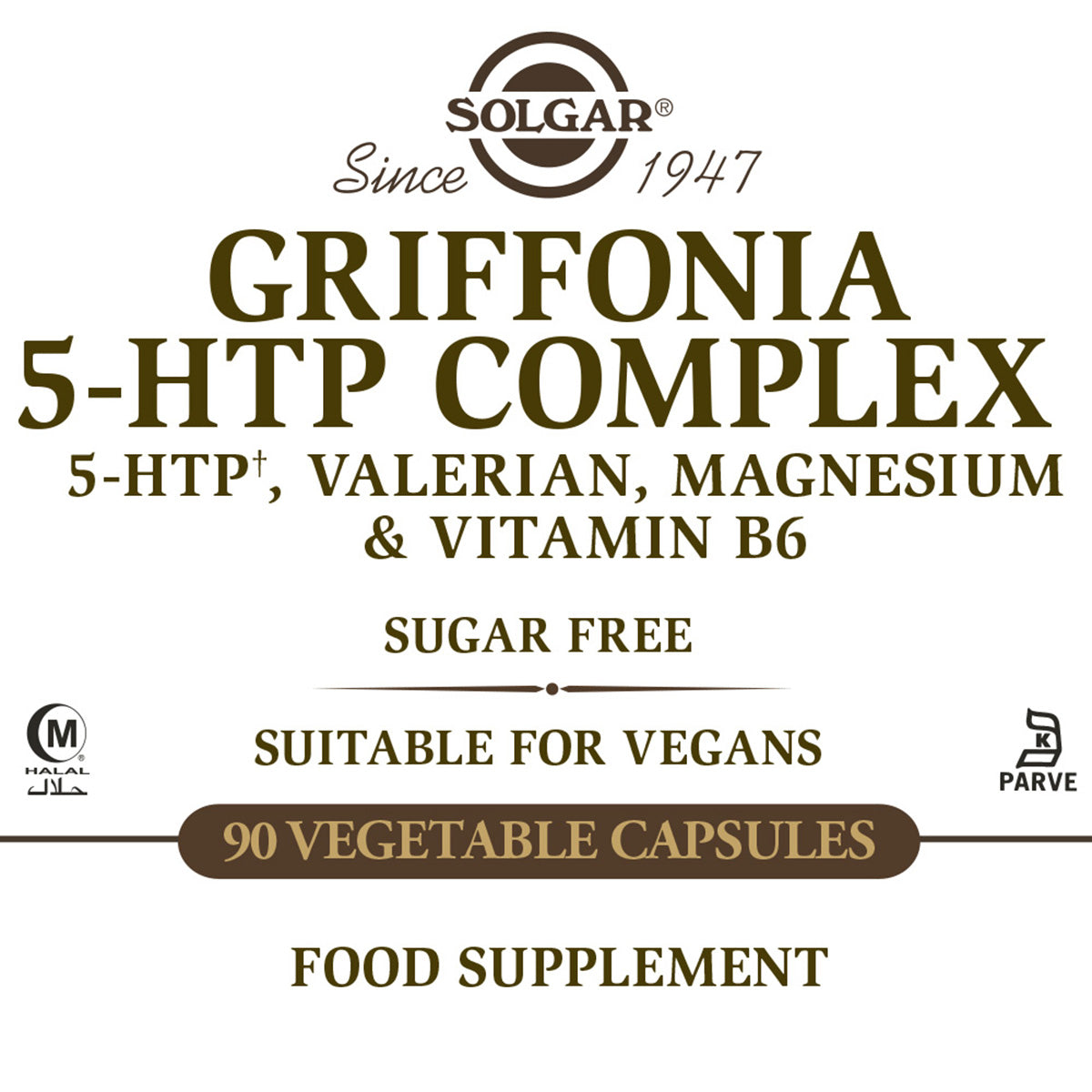 Griffonia 5-HTP complex, Solgar, 90 plantaardige capsules