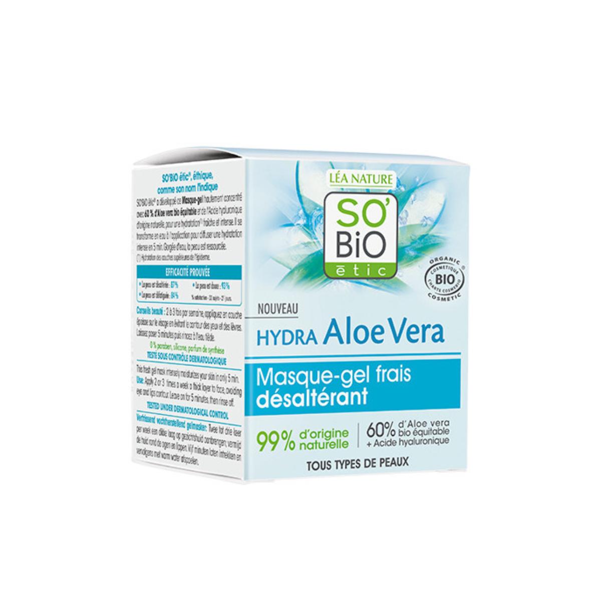 Nawilżająca maseczka żelowa z aloesem So'Bio étic 50 ml