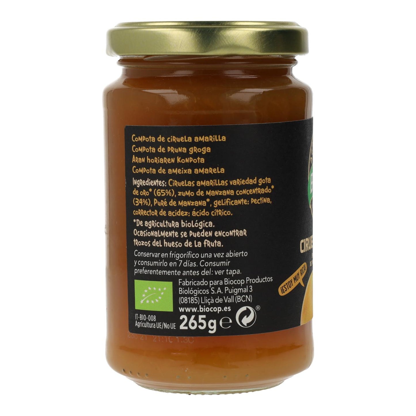 Composta di prugne gialle BIO Biocop 265 g