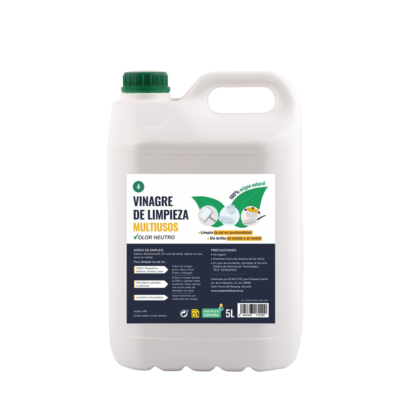 Aceto di pulizia bianco 5L Planeta Huerto