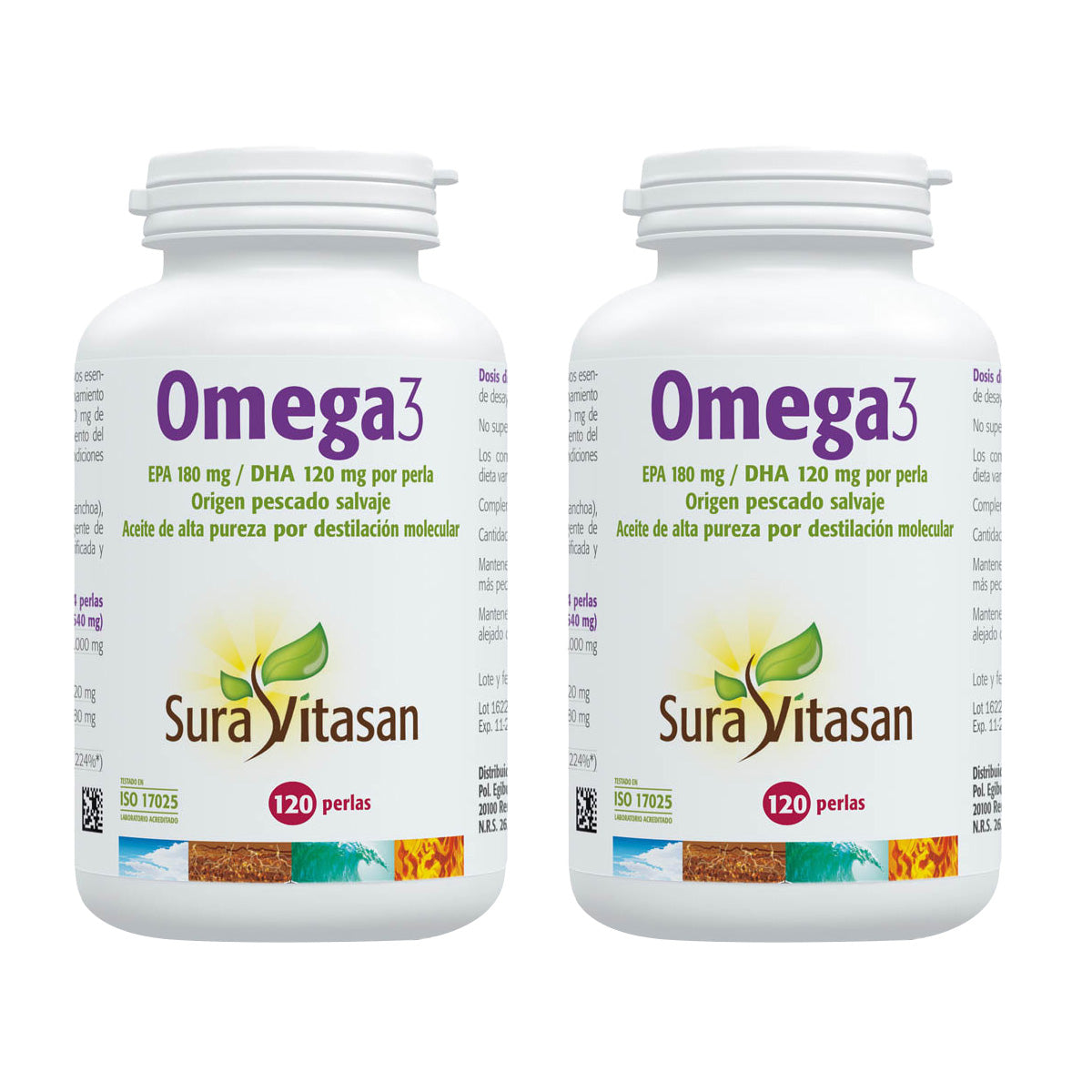 Pakket 2x Omega 3, Sura Vitasan, 120 capsules