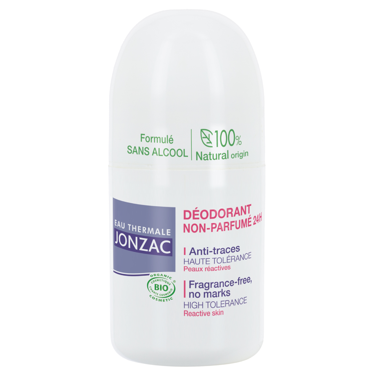Parfümfreies Roll-On-Deodorant mit hoher Verträglichkeit, 24 Stunden, JONZAC 50 ml