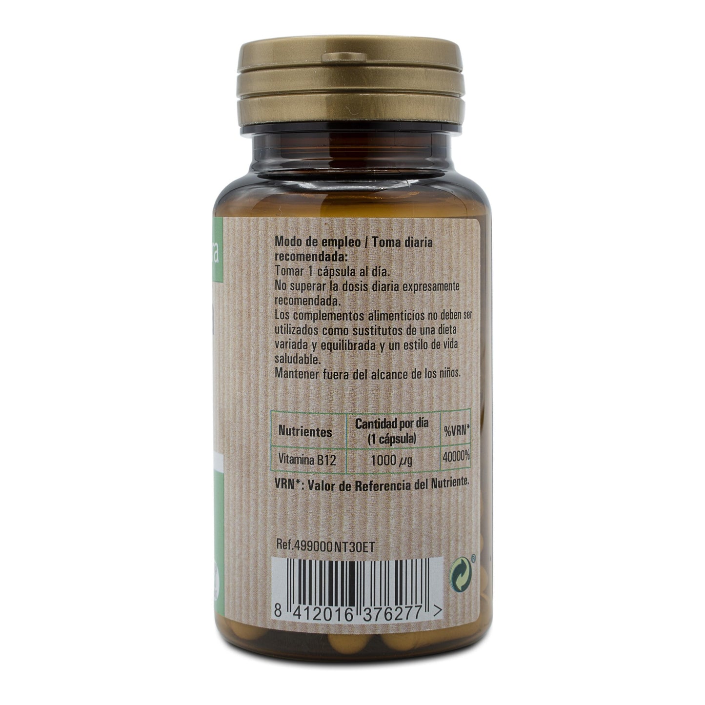 Vitamine B12, 30 plantaardige capsules. NaturTierra