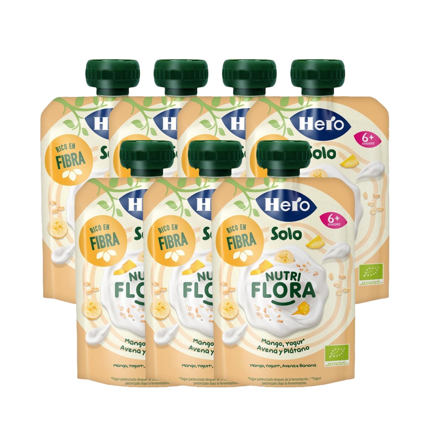 Pack x7 Sachets Nutri Flora à la mangue, au yaourt, à l'avoine et à la banane 100 g-Hero Solo