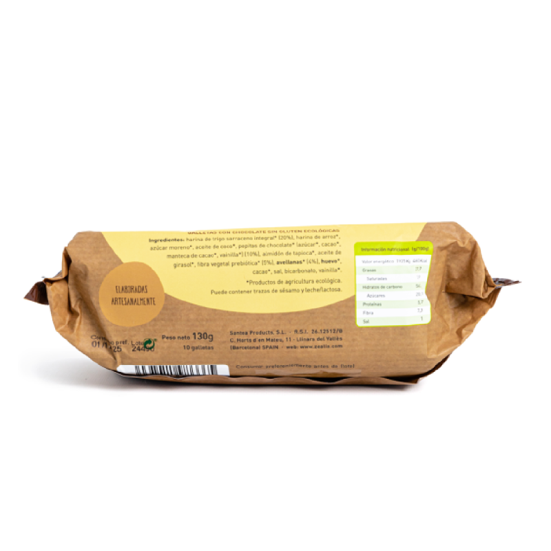 Zealia Organic Gluten-Free Buckwheat, Chocolate and Hazelnut Cookies 130 g