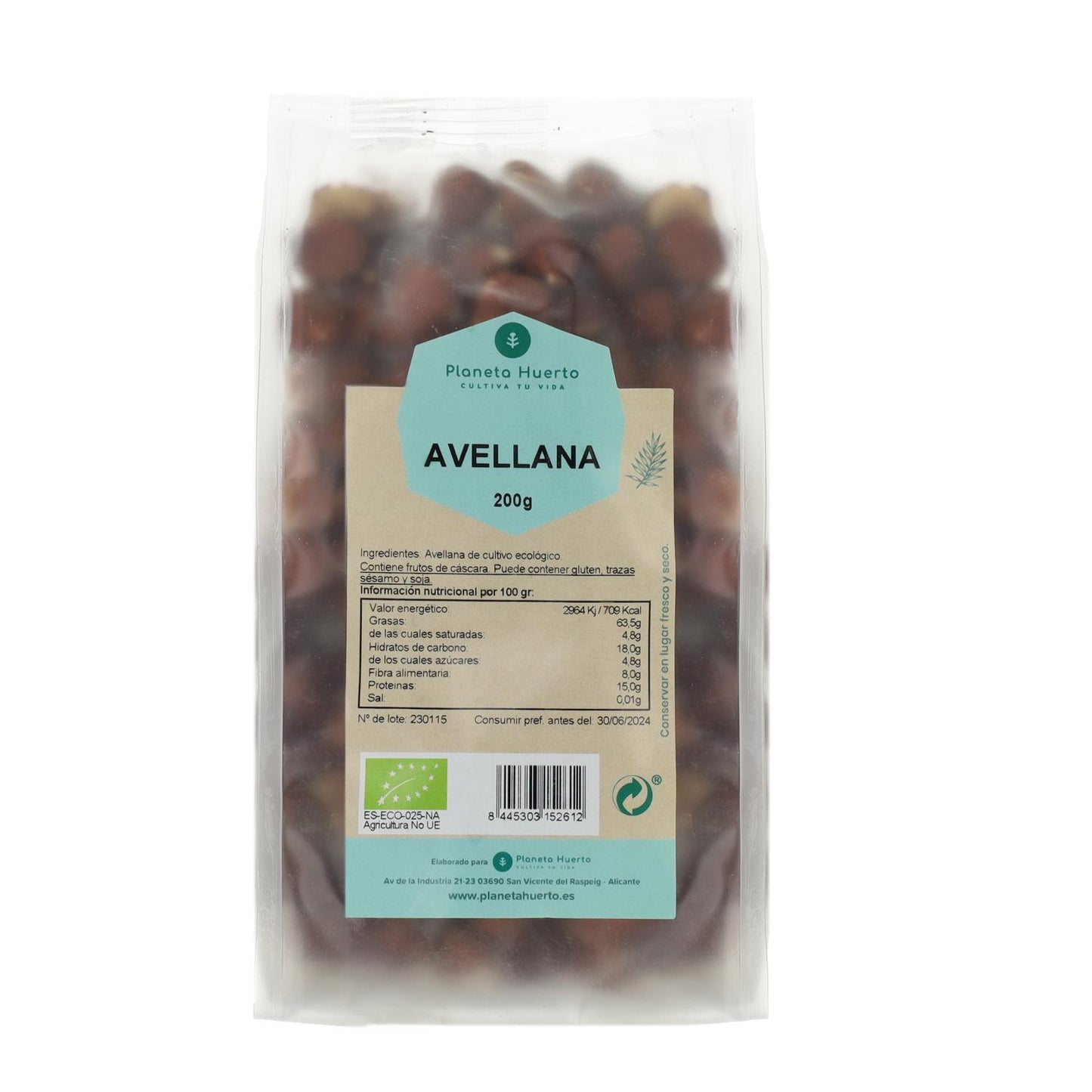 Nocciole crude ECO Planeta Huerto 200 g