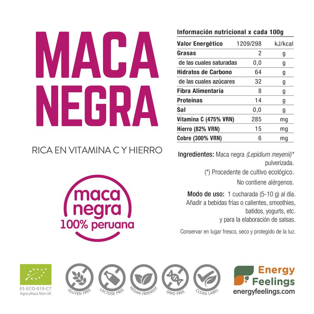 Confezione da 2 Maca nera ECO in polvere Energy Feelings 1 kg