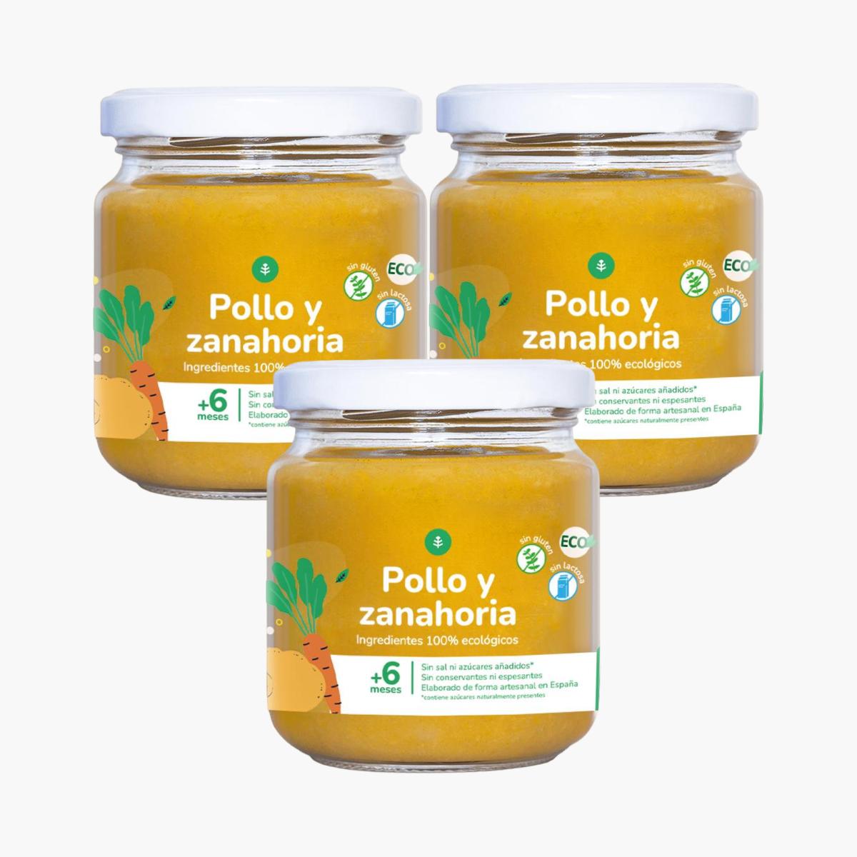 Confezione 3x Pollo e carote bio Garden Planet 180 g