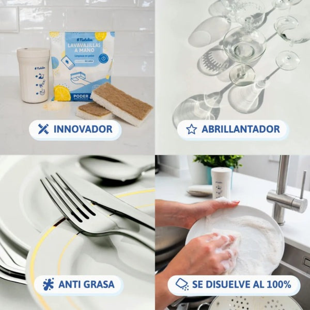 Polvo Lavavajillas a mano limón Natulim 250 g