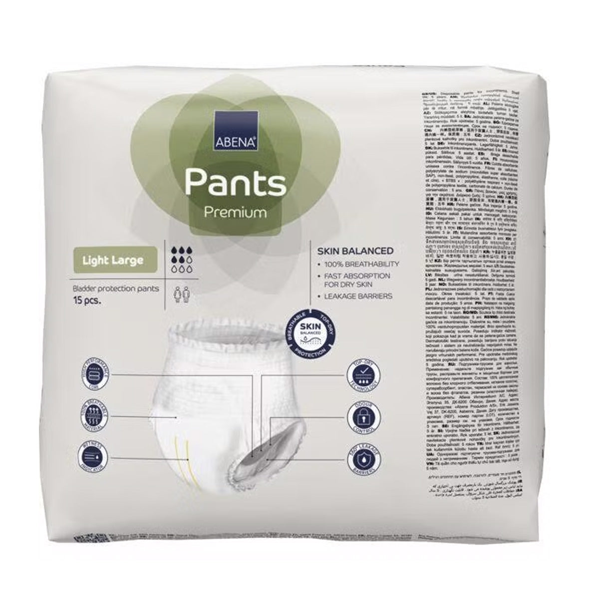 Pants Light per incontinenza leggera, taglia L, ABENA 15 pezzi