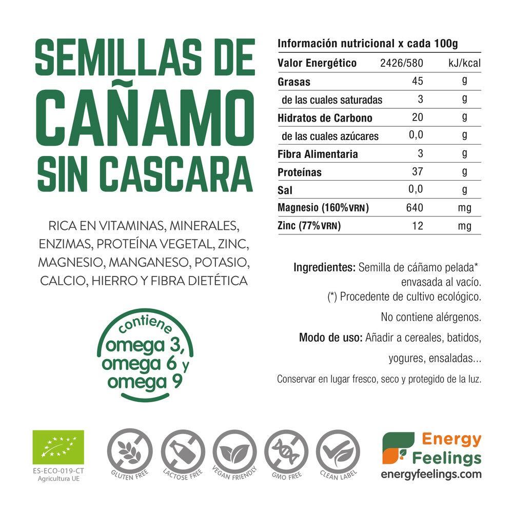 Semi di canapa senza guscio BIO (sottovuoto) Energy Feelings 500 g