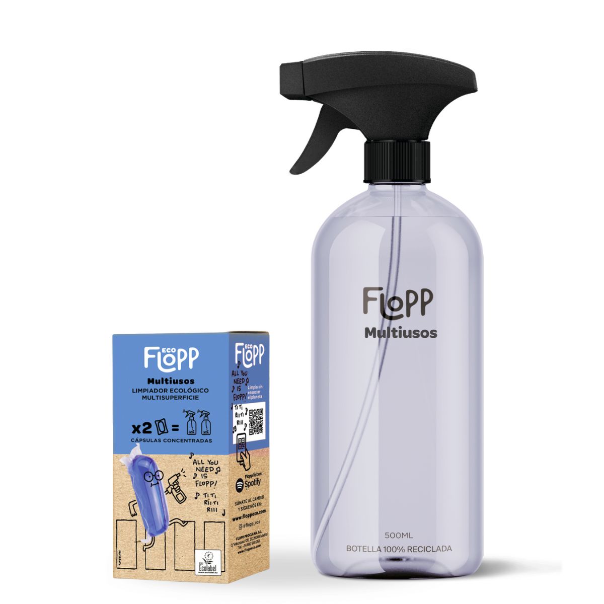 FLOPP ECO Multifunctioneel flesje 500 ml + navulling