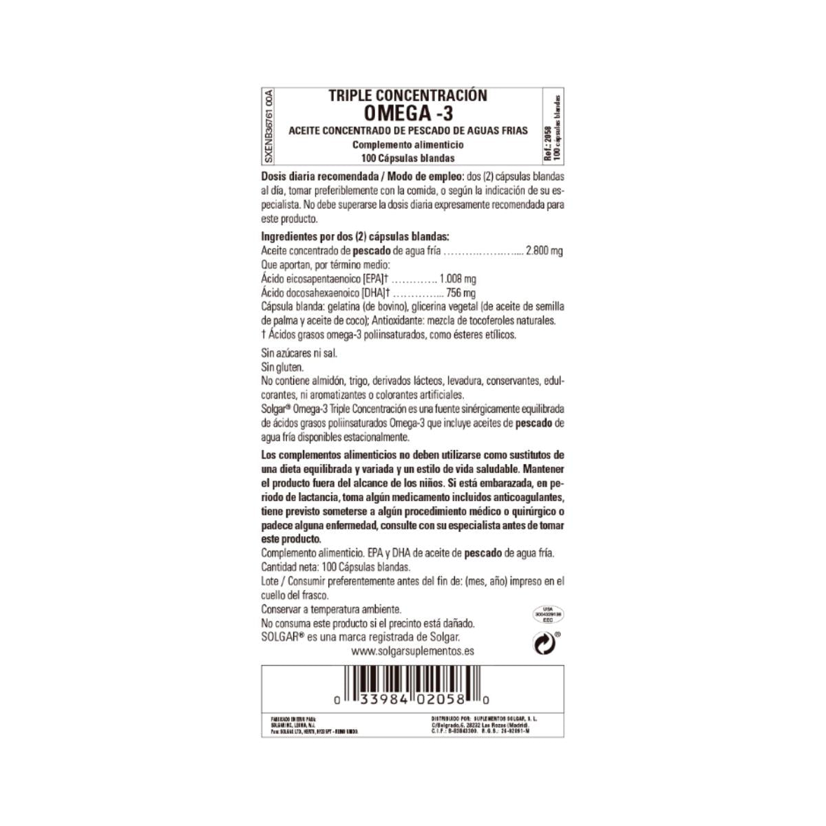 Pack 2x Oméga 3 triple concentration, 100 gélules