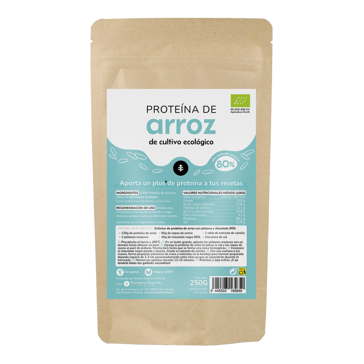 Proteine del riso 80% Eco Planet Vegetable Garden, 250g