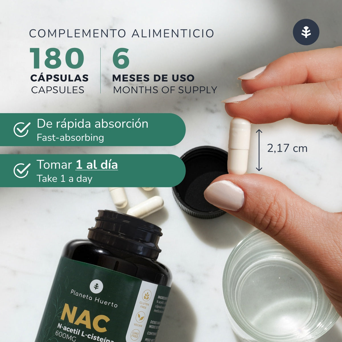 NAC 600 mg Planeta Huerto 180 capsule