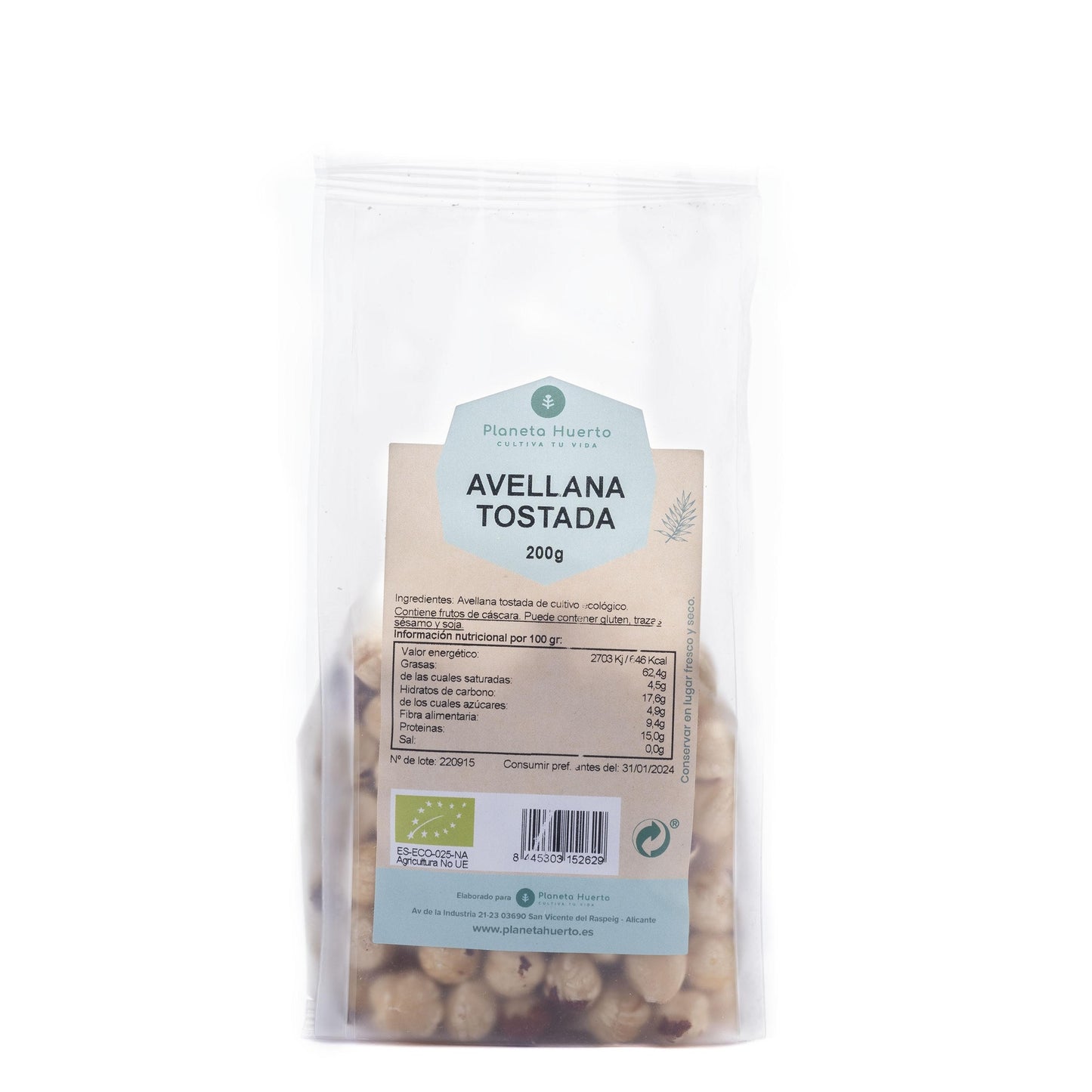 Geroosterde hazelnoten ECO Planeta Huerto 200 g