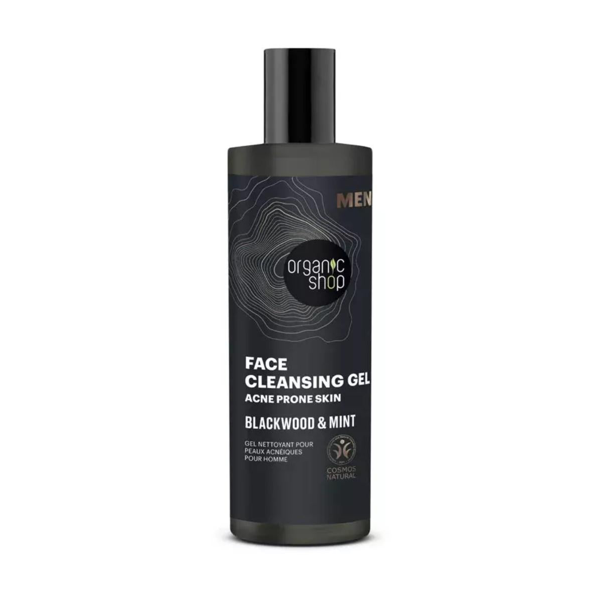 Reinigungsgel für zu Akne neigende Haut mit Eichenrinde und Minze, Organic Shop 200 ml