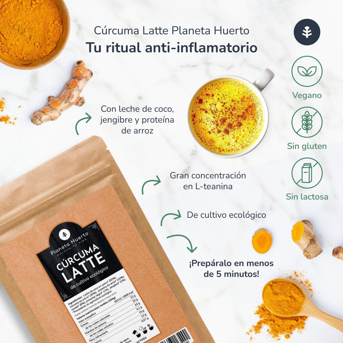 Latte alla curcuma ECO Planet Garden 200 g
