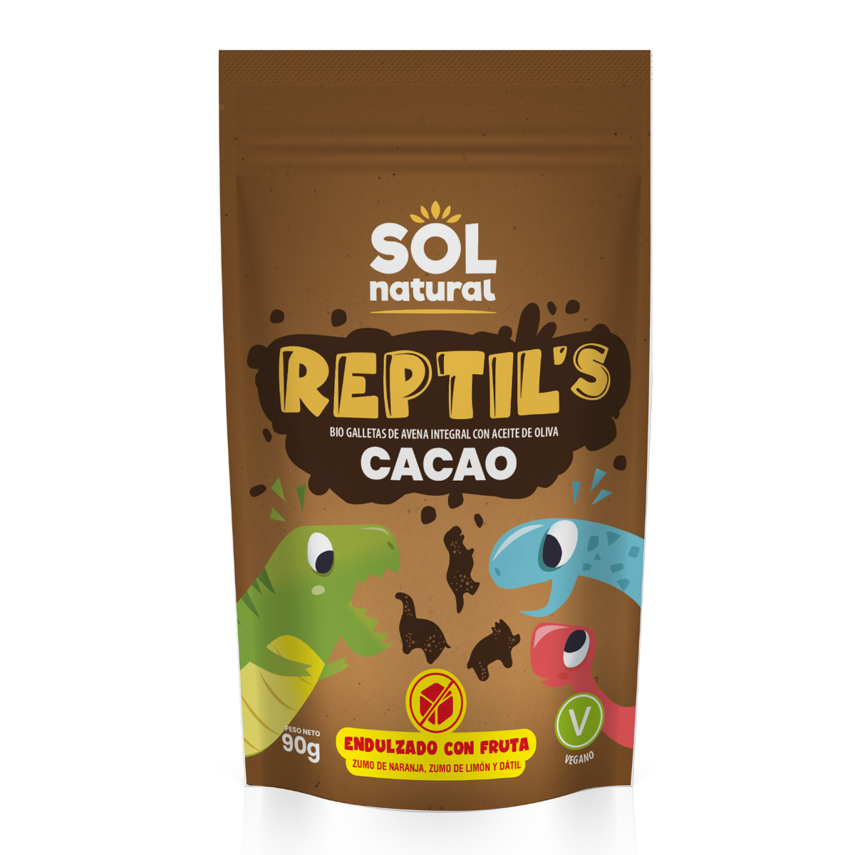 Pack 10x Galletas Infantiles de Avena, Frutas y Cacao Bio Sol Natural 90 gr