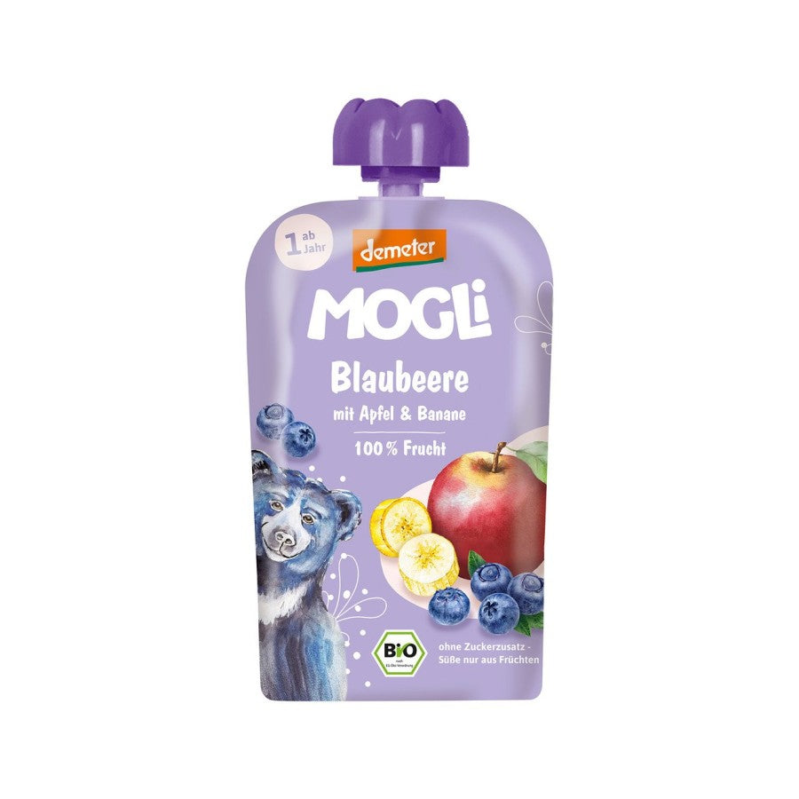 Smoothie appel, banaan, bosbes en framboos Mogli 100 g