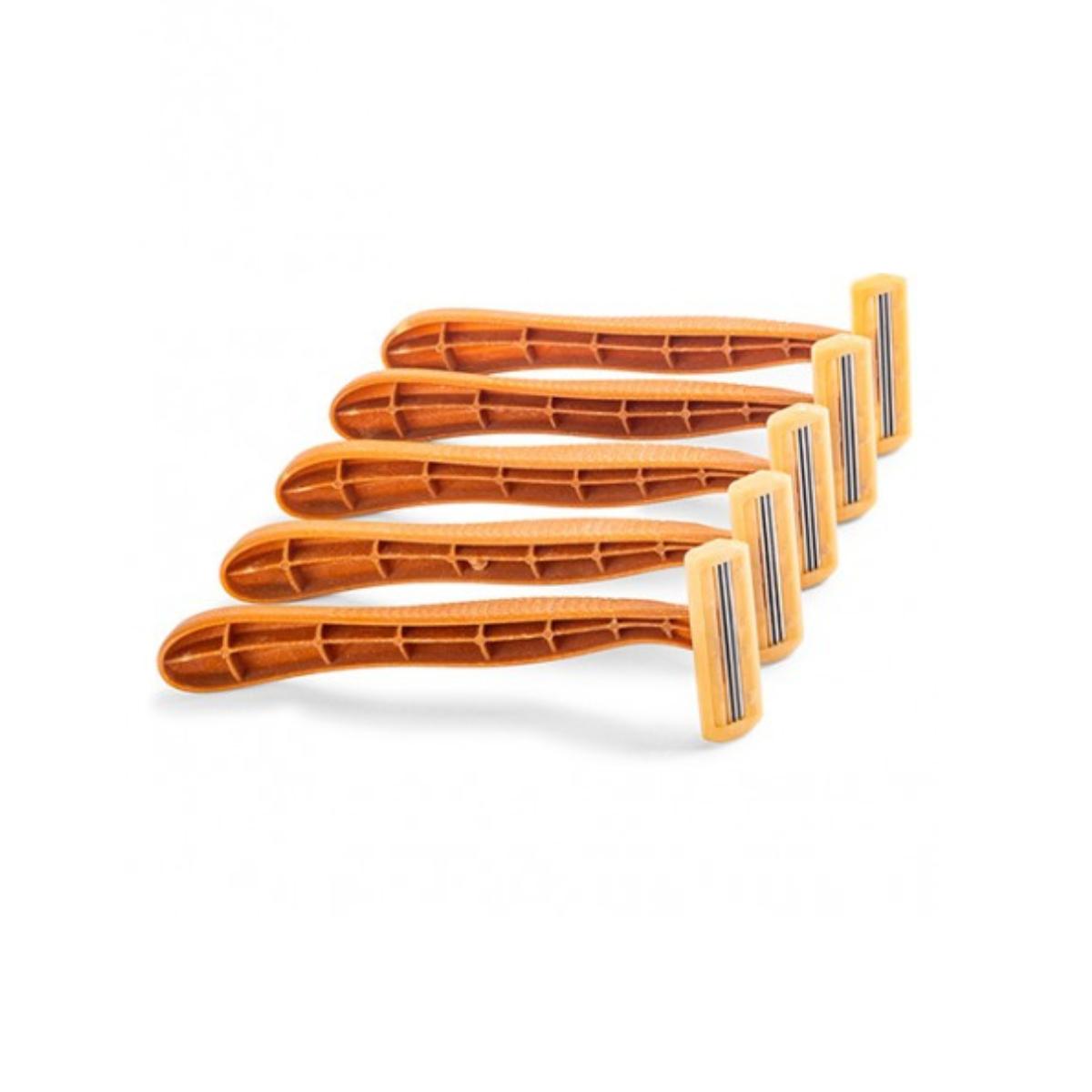 Rasoio da barba 99% senza plastica. 5 pezzi