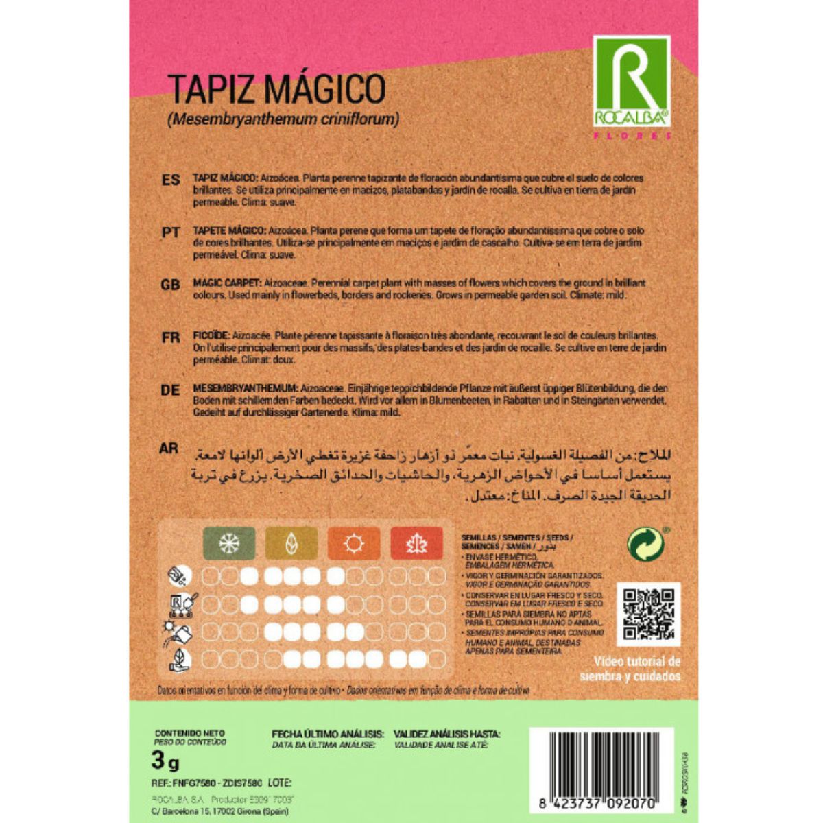 Samen von Tapiz mágico Ficoide criniflorum