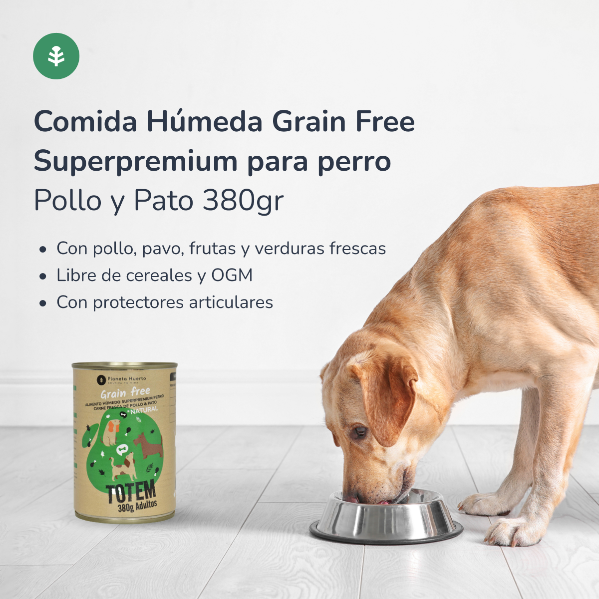 Confezione 6 x Cibo umido per cani Superpremium senza cereali Pollo e Anatra 380 g Planeta Huerto
