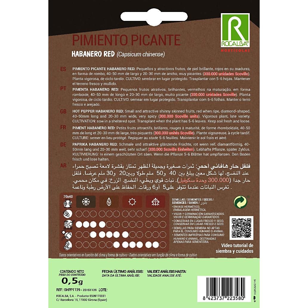 Semi di peperoncino piccante Habanero Red Rocalba