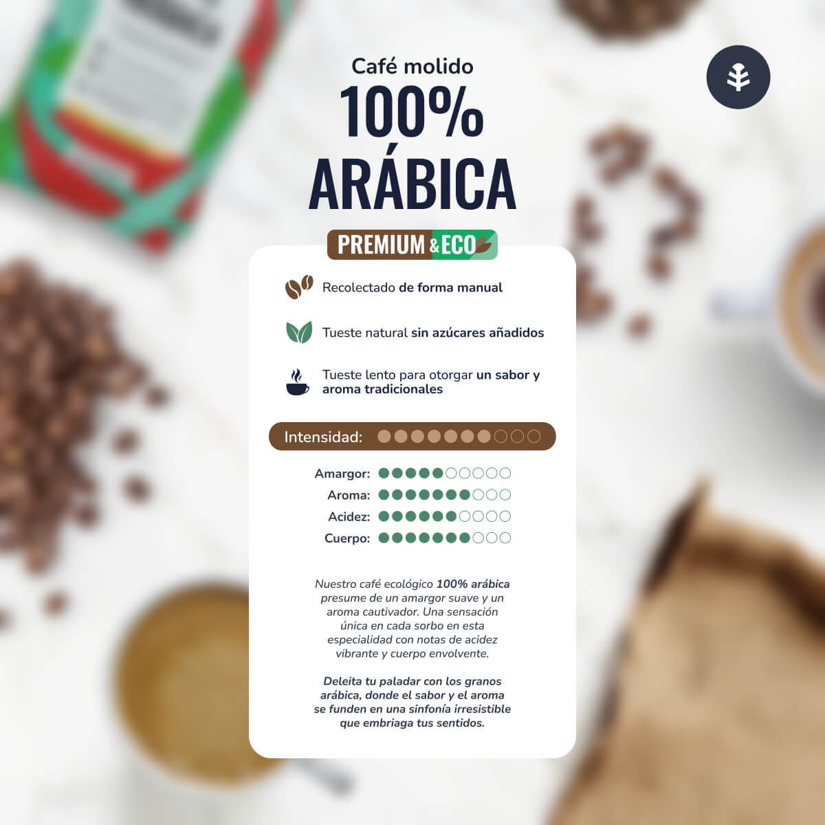 100% Arabica Planet Orchard Eco caffè macinato 250 g