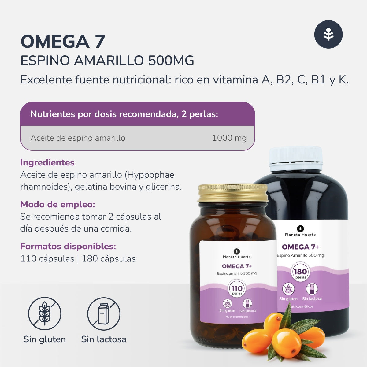 Pack 3xOmega 7 Espino Amarillo Planeta Huerto 180 Perlas